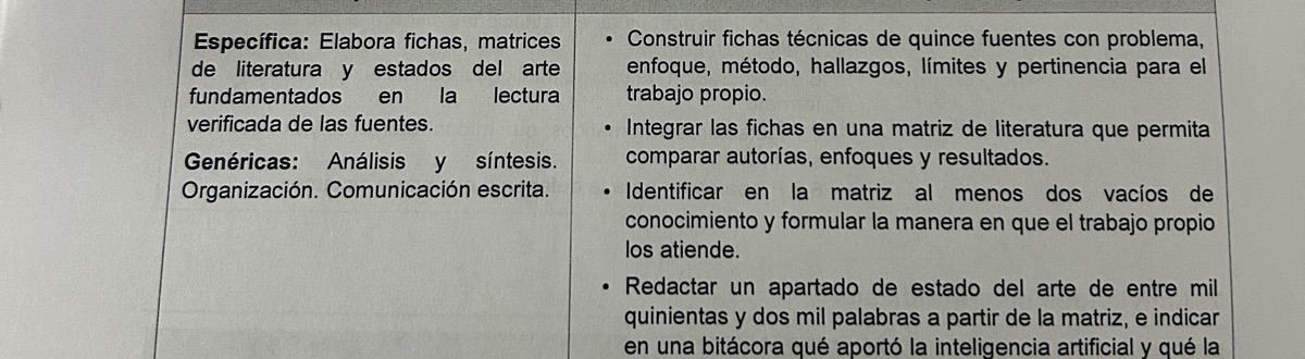 Fragmento de la foto 42. Curso 4, p. 6: fichas y estado del arte. El recuadro marca el detalle señalado en el hallazgo.