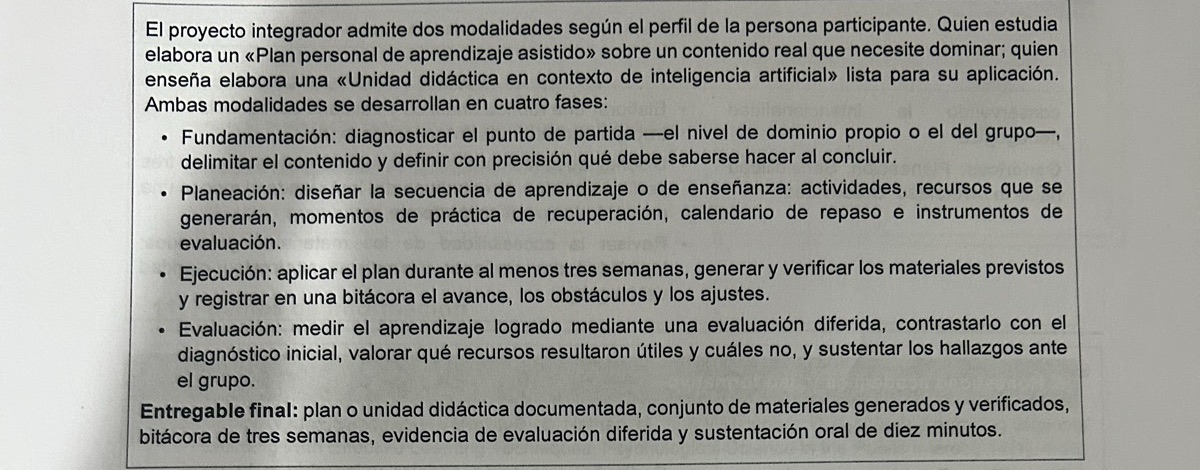 Fragmento de la foto 54. Curso 5, p. 8: modalidades y tres semanas. El recuadro marca el detalle señalado en el hallazgo.